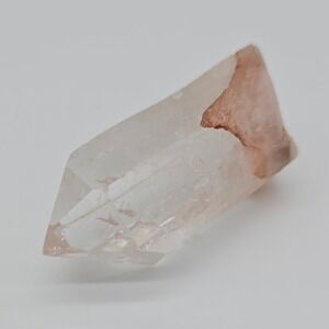 Natural Clear Quartz Crystal Point with Hematite Inclusions Metaphysical Healing